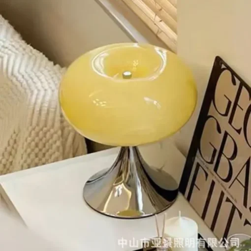 Bedside Mushroom Table Lamp Modern Minimalist Glass Furniture Decoration Living Room Bedroom Study Bedside Table Lamp 110-240V