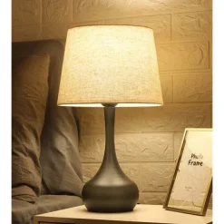 Bedside Table Lamp Desk Lamps for Bedroom, Minimalist Fabric Desk Lamp,Bedside Lamp Bedroom Warm Hotel Study Table Lamp
