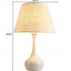 Bedside Table Lamp Desk Lamps for Bedroom, Minimalist Fabric Desk Lamp,Bedside Lamp Bedroom Warm Hotel Study Table Lamp