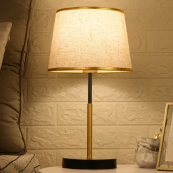 Bedside Table Lamp，Desk Lamps Modern Light Luxury Leather Table Lamp Hotel Bedroom Bedside Lamp American Decorative Table Lamps Nightstand Lamp Bedroom