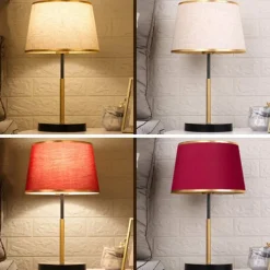Bedside Table Lamp，Desk Lamps Modern Light Luxury Leather Table Lamp Hotel Bedroom Bedside Lamp American Decorative Table Lamps Nightstand Lamp Bedroom