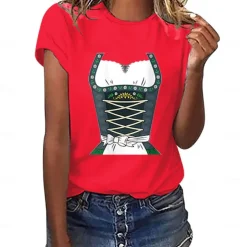Beer Cosplay Costume T-shirt Print Classic Street Style For Women's Adults' Carnival Oktoberfest Beer Hot Stamping Party Casual Daily