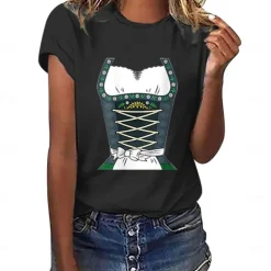 Beer Cosplay Costume T-shirt Print Classic Street Style For Women's Adults' Carnival Oktoberfest Beer Hot Stamping Party Casual Daily