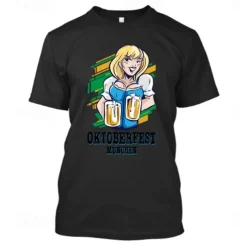 Beer Cosplay Costume T-shirt Print Classic Street Style For Couple's Men's Women's Adults' Carnival Oktoberfest Beer Hot Stamping Party Casual Daily