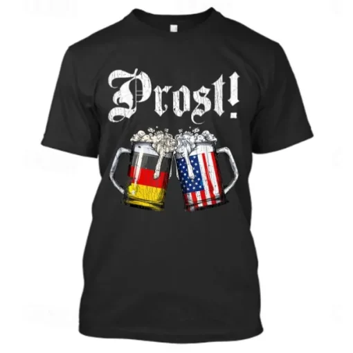 Beer Cosplay Costume T-shirt Print Classic Street Style For Couple's Men's Women's Adults' Carnival Oktoberfest Beer Hot Stamping Party Casual Daily