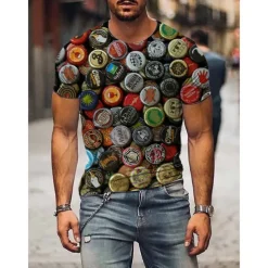 Beer Cosplay Costume T-shirt Print Classic Street Style T-shirt For Men's Women's Unisex Adults' Hot Stamping 100% Polyester