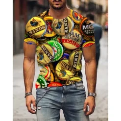 Beer Cosplay Costume T-shirt Print Classic Street Style T-shirt For Men's Women's Unisex Adults' Hot Stamping 100% Polyester