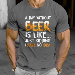 Beer Cosplay Costume T-shirt Print Classic Street Style For Men's Adults' Carnival Oktoberfest Beer Hot Stamping Party Casual Daily