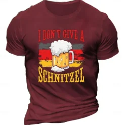 Beer Cosplay Costume T-shirt Print Classic Street Style For Men's Adults' Carnival Oktoberfest Beer Hot Stamping Party Casual Daily