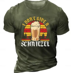Beer Cosplay Costume T-shirt Print Classic Street Style For Men's Adults' Carnival Oktoberfest Beer Hot Stamping Party Casual Daily