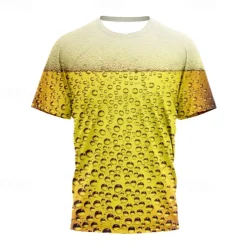 Beer Cosplay Costume T-shirt Print Classic Street Style T-shirt For Couple's Men's Women's Adults' 3D Print