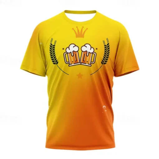 Beer Cosplay Costume T-shirt Print Classic Street Style T-shirt For Couple's Men's Women's Adults' 3D Print