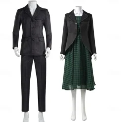 Beetlejuice 2 Lydia Deetz Halloween Group Couples Costumes Adults' Men's Women's Scary Costume Performance Party Masquerade Halloween Carnival Easy Carnival Costume