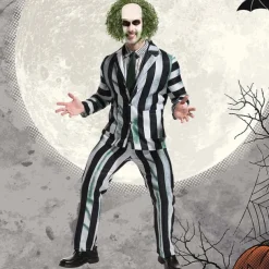 Beetlejuice Halloween Suits & Blazers Beetlejuice 2 Horror Movie Cosplay Costume Adults' Men's Carnival Party / Evening Easy Halloween Costumes Dress Up
