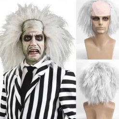 Beetlejuice Outfits Suits & Blazers Stripes Men's for Halloween Carnival Performance Party Adults' With Costume Wigs