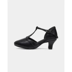 Beige T-Strap Dance Shoes - Elegant Latin & Ballroom Performance Heels for Women