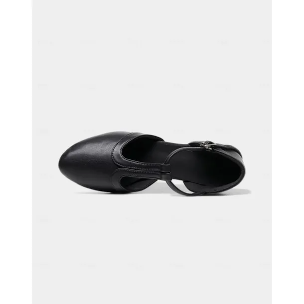 Beige T-Strap Dance Shoes - Elegant Latin & Ballroom Performance Heels for Women