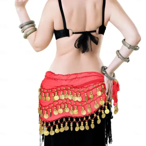 Belly Dance Adult Waist Chain Indian Dance Waist Chain Square Dance Waist Decoration Wave Chiffon Waist Chain