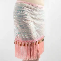 Belly Dance Belt Tassel Splicing Paillette Women's Performance Training High Polyester Tulle