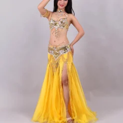 Belly Dance Costumes Skirts Crystals Carnival Wear / Rhinestones Paillette Women's Performance Training Sleeveless Dropped Polyester