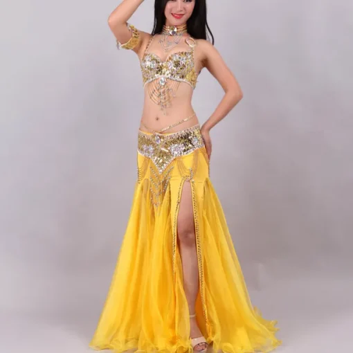 Belly Dance Costumes Skirts Crystals Carnival Wear / Rhinestones Paillette Women's Performance Training Sleeveless Dropped Polyester