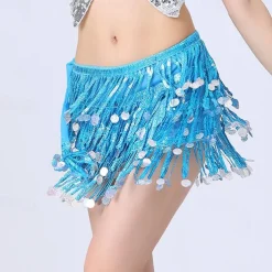 Belly Dance Dance Accessories Belt Glitter Cinch Cord Pure Color Women's Performance Training High Polyester Sequined