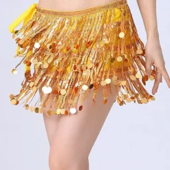 Belly Dance Dance Accessories Belt Glitter Cinch Cord Pure Color Women's Performance Training High Polyester Sequined