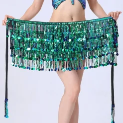 Belly Dance Dance Accessories Belt Glitter Cinch Cord Pure Color Women's Performance Training High Polyester Sequined