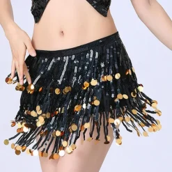 Belly Dance Dance Accessories Belt Glitter Cinch Cord Pure Color Women's Performance Training High Polyester Sequined