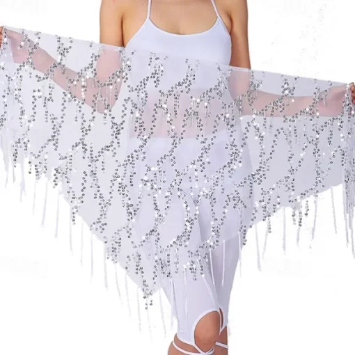 Belly Dance Dance Accessories Belt Glitter Tassel Pure Color Women's Performance Training High Polyester Sequined