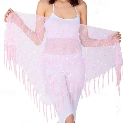 Belly Dance Dance Accessories Belt Glitter Tassel Pure Color Women's Performance Training High Polyester Sequined