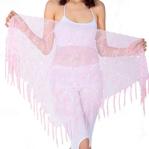 Belly Dance Dance Accessories Belt Glitter Tassel Pure Color Women's Performance Training High Polyester Sequined