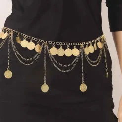 Belly Dance Dance Accessories Belt Metal Chain Gold Coin Silver Coin Women's Performance Training High Alloy