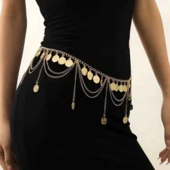 Belly Dance Dance Accessories Belt Metal Chain Gold Coin Silver Coin Women's Performance Training High Alloy
