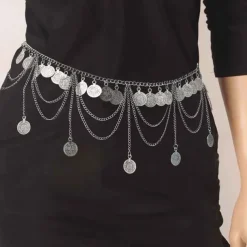 Belly Dance Dance Accessories Belt Metal Chain Gold Coin Silver Coin Women's Performance Training High Alloy