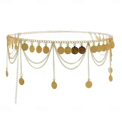Belly Dance Dance Accessories Belt Metal Chain Gold Coin Silver Coin Women's Performance Training High Alloy