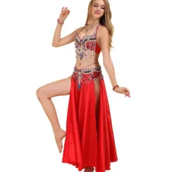 Belly Dance Dress Crystals / Rhinestones Paillette Women's Performance Training Sleeveless Dropped Polyester
