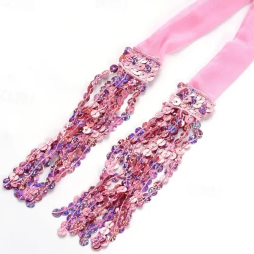 Belly Dance Hip Scarf Sequin Tassel Skirt Wrap Sparkly Rave Costume for Women