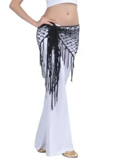 Belly Dance Hip Scarf Tassel Women's Training Chinlon
