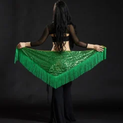 Belly Dance Hip Scarves Women's Performance Polyester Sequin / Tassel Hip Scarf