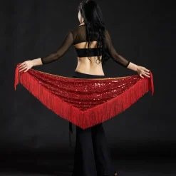 Belly Dance Hip Scarves Women's Performance Polyester Sequin / Tassel Hip Scarf