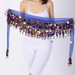 Belly Dance Hip Scarves Women's Performance Chiffon Paillette Hip Scarf