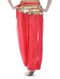 Belly Dance Pants Paillette Women's Training Natural Chiffon