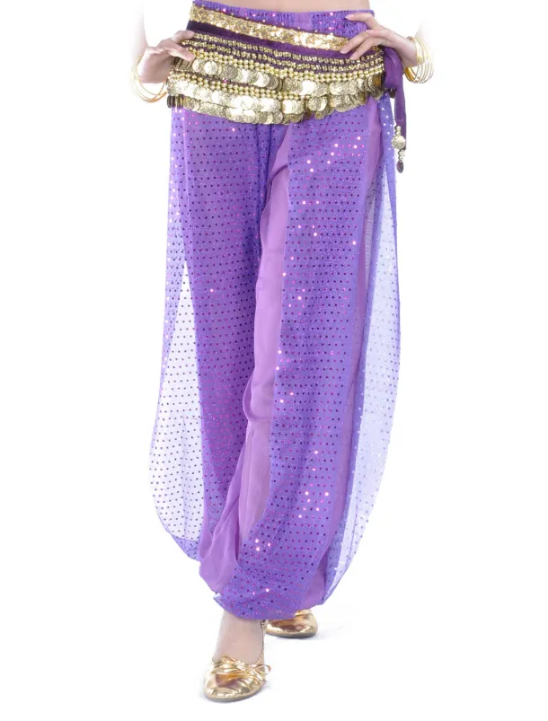 Belly Dance Pants Paillette Women's Training Natural Chiffon