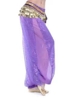 Belly Dance Pants Paillette Women's Training Natural Chiffon