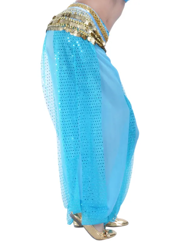 Belly Dance Pants Paillette Women's Training Natural Chiffon