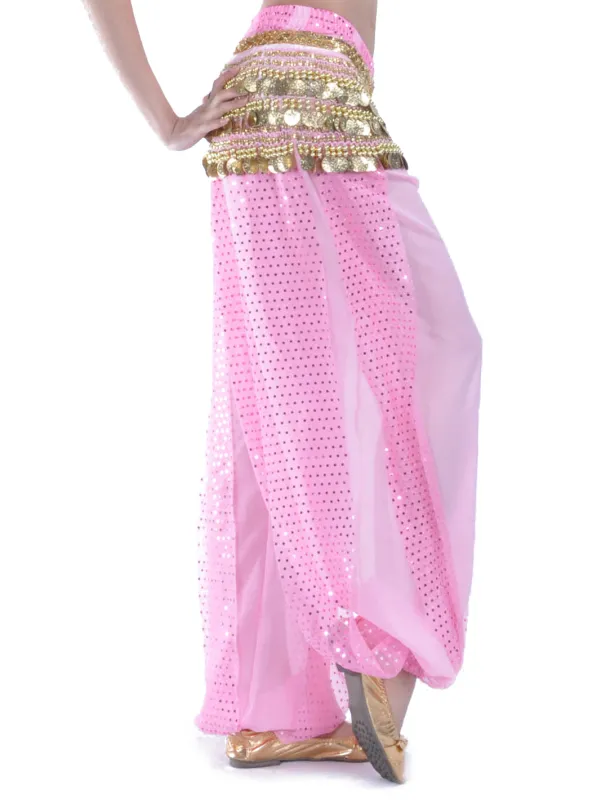 Belly Dance Pants Paillette Women's Training Natural Chiffon