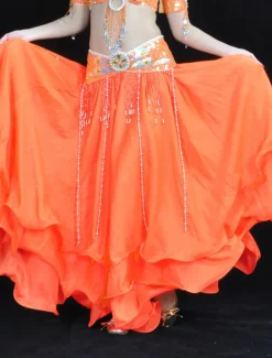 Belly Dance Skirt Draping Tier Women's Training Natural Chiffon