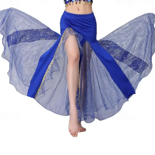 Belly Dance Skirt Sequin Split Dance Costume Set Hip-Hugging Skirt Stage Performance Competition Skirt
