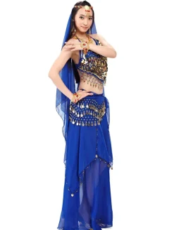 Belly Dance Top Coin Beading Sequin Women's Performance 7.87inch(20cm) Chiffon